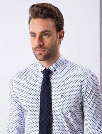 Beyaz Slim Fit Erkek Gömlek