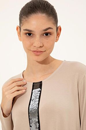 Kadın Kahverengi T-Shirt G022Sz011.000.904108.Vr123