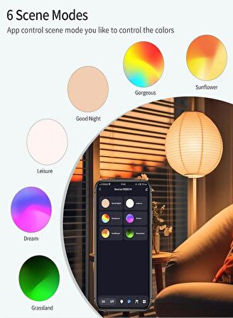 Akıllı Bluetooth Led Ampul 9W Rgb+Cct Sese Duyarlı Zaman Ayarlı Wi-fi Kontrollü Ampul