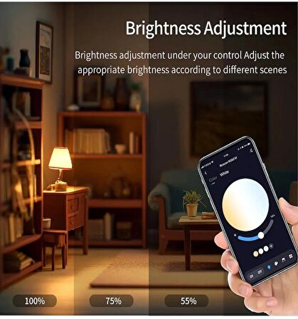 Akıllı Bluetooth Led Ampul 9W Rgb+Cct Sese Duyarlı Zaman Ayarlı Wi-fi Kontrollü Ampul