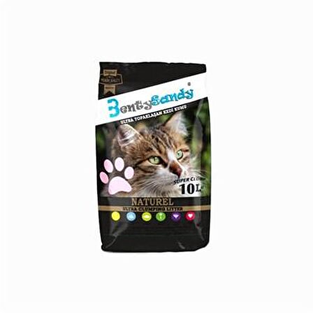 Bentysandy Naturel Kokusuz İnce Kedi Bentonit Kumu 10 Lt