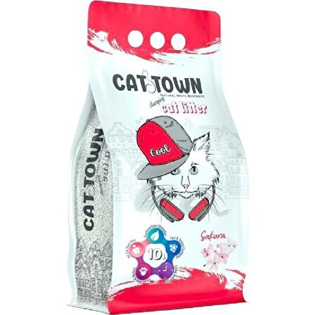 Cat Town Sakura Çiçeği Kokulu İnce Taneli Bentonit Kedi Kumu 10 Lt