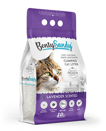 BentySandy Lavanta Kokulu Kalın Taneli Kedi Kumu 10L