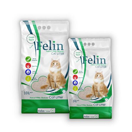 Felin Yeşil Elma Kedi Kumu 5Lt