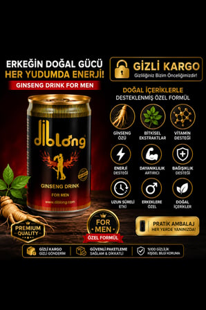 Diblong Ginseng Drink For Men Enerji İçeceği 12'li Paket – Ginseng Özlü Vitamin Destekli İçecek