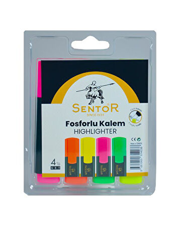 Sentor Fosforlu Kalem 4 lü Highlighter 900