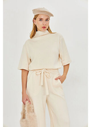 Balıkçı Yaka Kısa Kol Triko Kazak 