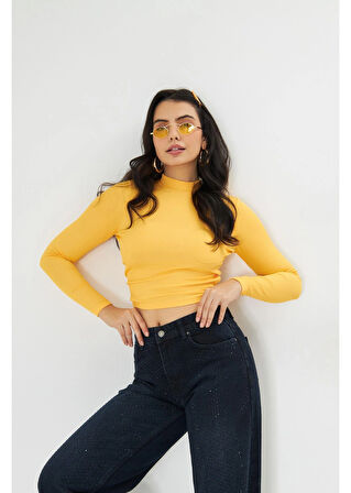 Sırt Dekolte Crop Bluz 