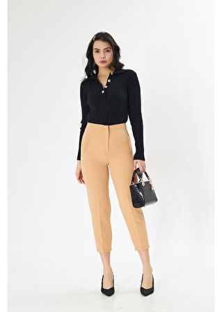 Pensli Yüksek Bel Atlas Pantolon 