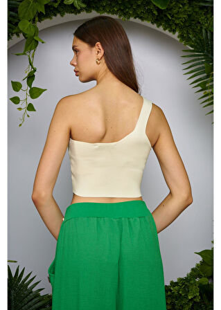 Tek Omuz Crop Top