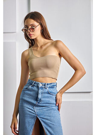 Tek Omuz Crop Top