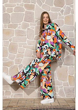 Empirme Baskılı Jessica Yarasa Gömlek 