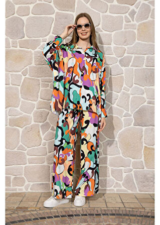 Empirme Baskılı Jessica Yarasa Gömlek 