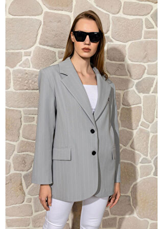 Çizgili Atlas Ceket