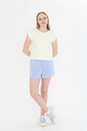 Sıfır Yaka Kolsuz Vatkalı Modal Crop 