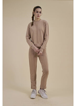 Bisiklet Yaka Uzun Kol Modal Sweatshirt