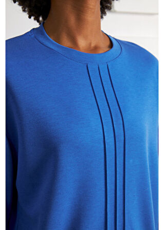 Bisiklet Yaka Uzun Kol Modal Sweatshirt