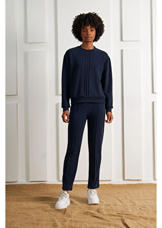 Bisiklet Yaka Uzun Kol Modal Sweatshirt