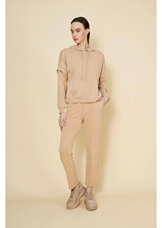 Kapüşonlu Uzun Kol Modal Sweatshirt