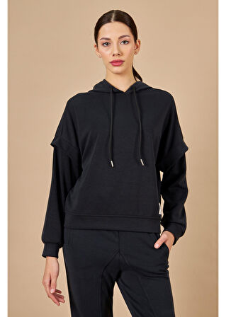 Kapüşonlu Uzun Kol Modal Sweatshirt