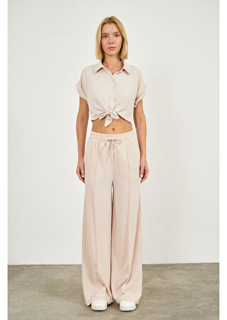 Önden Bağlamalı Kısa Aerobin Gömlek 