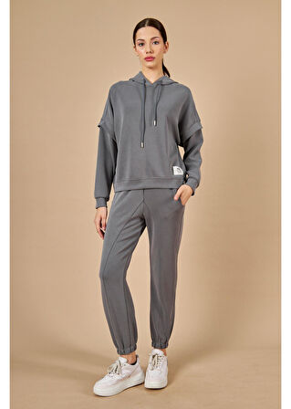 Kapüşonlu Uzun Kol Modal Sweatshirt
