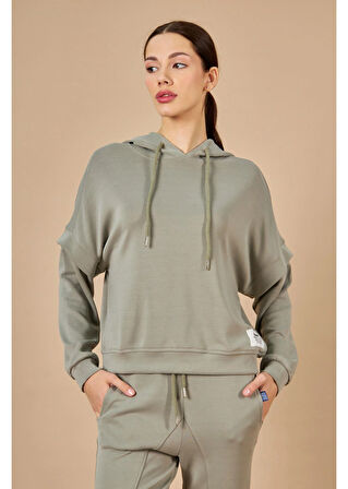 Kapüşonlu Uzun Kol Modal Sweatshirt