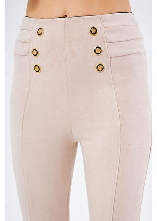 Parçalı Korsajlı Süet Tayt 