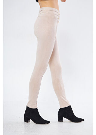 Parçalı Korsajlı Süet Tayt 