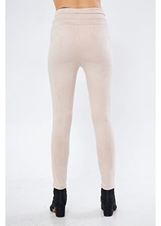 Parçalı Korsajlı Süet Tayt 