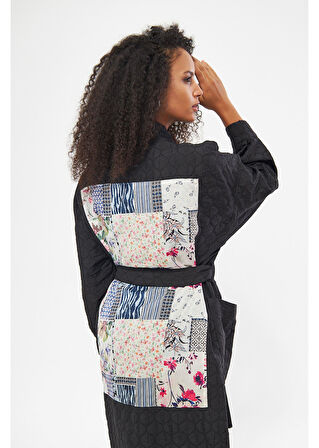 Arkası Baskılı Kapitone Kimono 