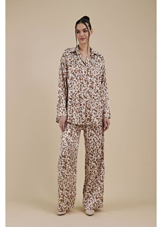 Jakarlı Empirme Saten Gömlek 