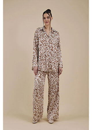 Jakarlı Empirme Saten Gömlek 