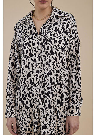 Jakarlı Empirme Saten Gömlek 