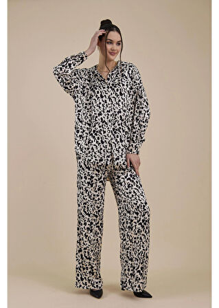 Jakarlı Empirme Saten Gömlek 