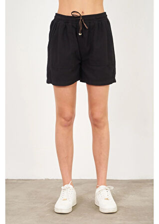 Basic Beli Lastikli Cep Detaylı Şort