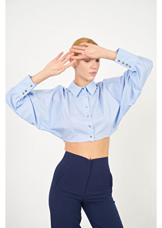 Yarasa Kol Kısa Poplin Gömlek 