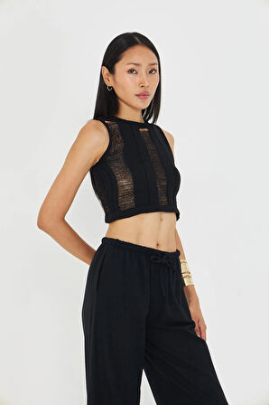 Çizgi Detay Ajur Bluz