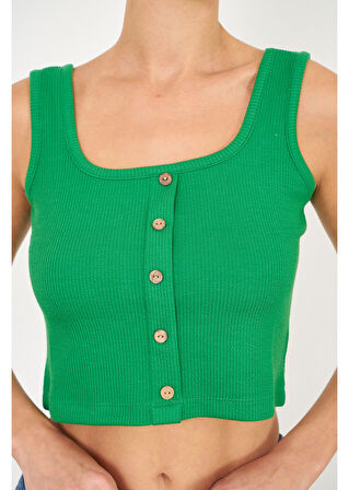 Çizgi Detaylı Askılı Kaşkorse Crop