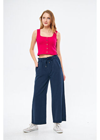 Çizgi Detaylı Askılı Kaşkorse Crop