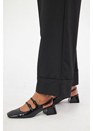 Geniş Duble Paça Poliviskon Pantolon 