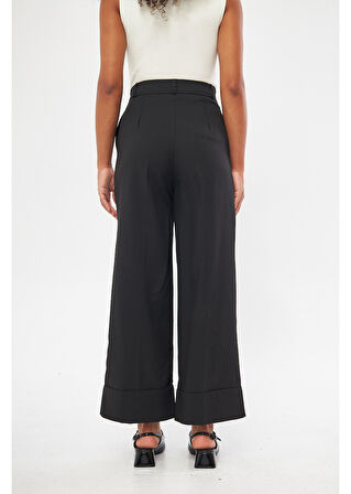 Geniş Duble Paça Poliviskon Pantolon 