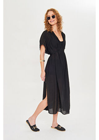 Büzgülü Açık Yaka Kimono 