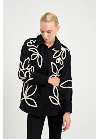 Nakışlı Kaşe Gömlek 