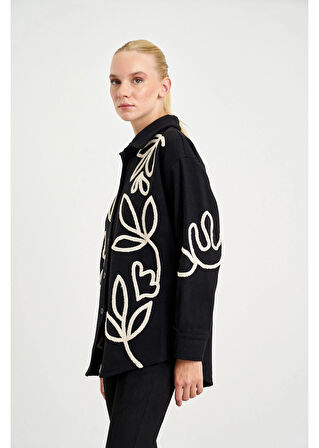 Nakışlı Kaşe Gömlek 