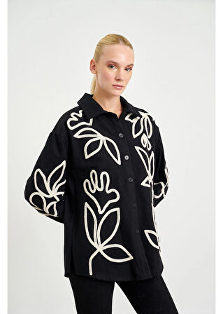 Nakışlı Kaşe Gömlek 