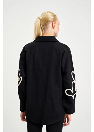 Nakışlı Kaşe Gömlek 