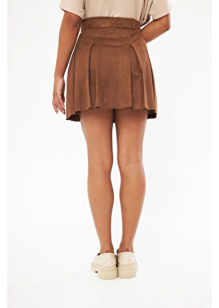 Pileli Süet Etek 