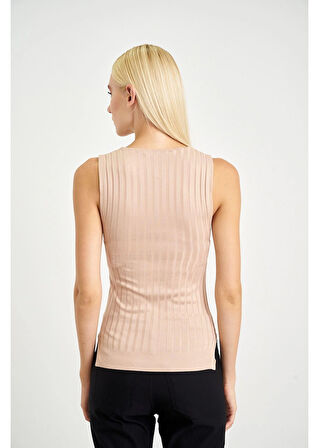 Sıfır Kol Çizgili Bluz