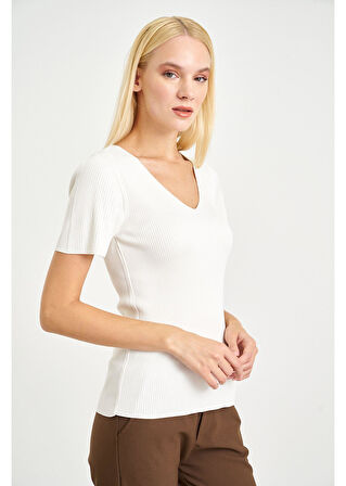 Kısa Kol Fitilli Bluz